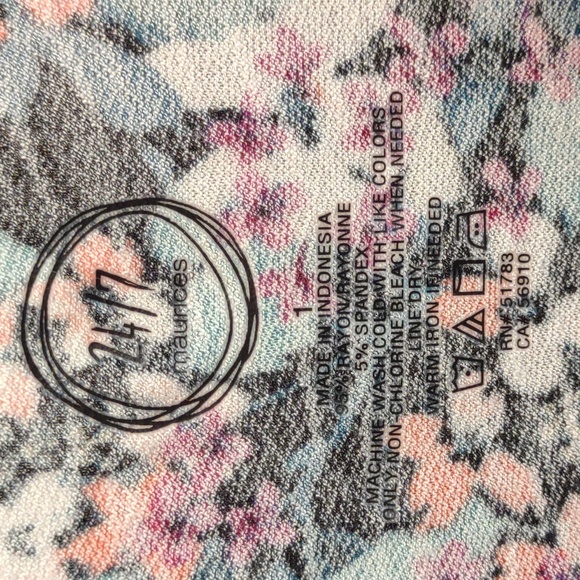 Maurices Floral Short Sleeve Tee - Black, Pink, Teal - Picture 2 of 5